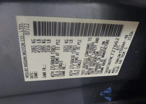 2022 Nissan Rogue Sv Fwd из США, поврежденный, VIN 5N1BT3BA7NC727662